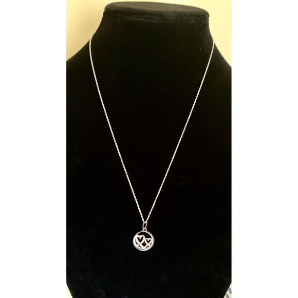 Hearts Pendant Sterling KA 1772  I'm Glad In God's Design Your Path Crossed Mine - Picture 2 of 4